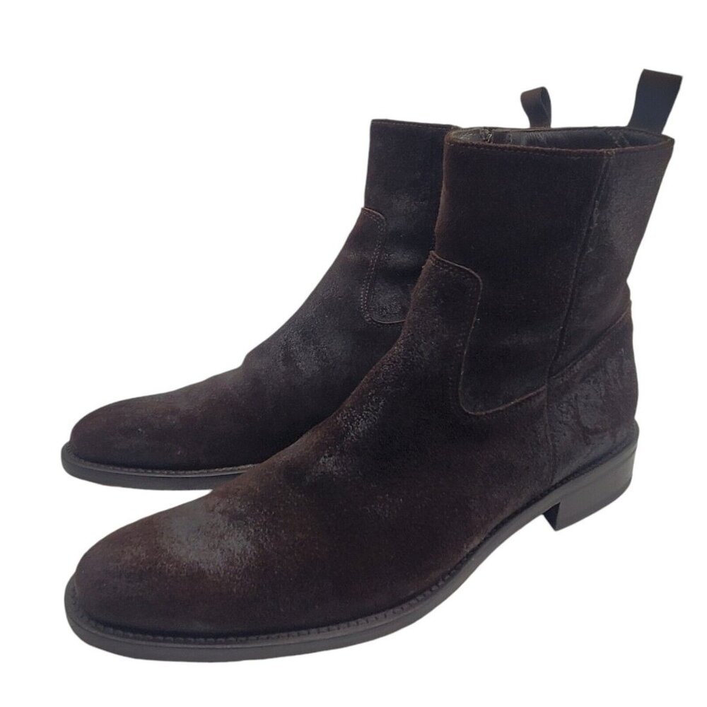 TO BOOT NEW YORK Adam Derrick Mens 11 'Muller' Dark Brown Waxed Suede Boot $498